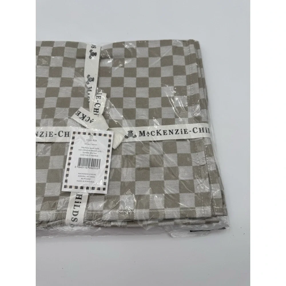 MacKenzie-Childs Flax Check Cotton Placemats – Set of 4 – NEW